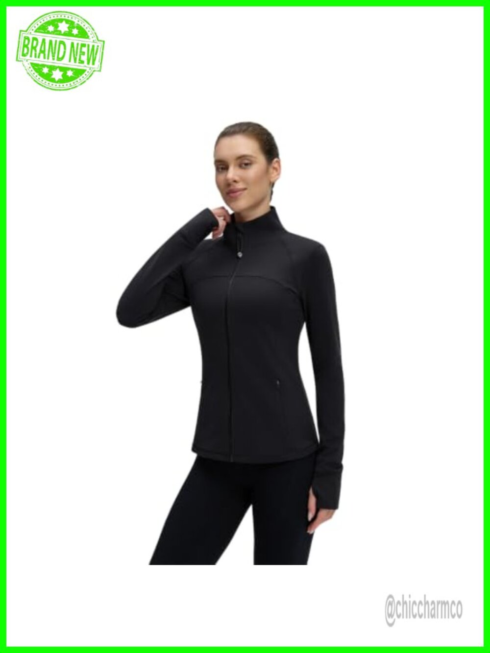 Lightweight Full Zip Athletic Workout Jacket Slim Fit Thumb Holes Zip Pockets